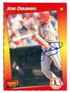 Jose Oquendo Autographed Baseball Card St Louis Cardinals 1992