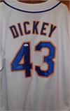 R.A. DICKEY SIGNED AUTO NEW YORK METS WHITE HORSE JERSEY JSA AUTOGRAPHED