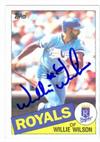 Willie Wilson Autographed Baseball Card Kansas City Royals Topps