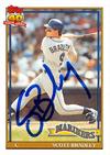 Scott Bradley Autographed Baseball Card Seattle Mariners Topps