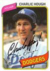 Charlie Hough Autographed Baseball Card Los Angeles Dodgers