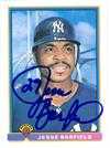 Jesse Barfield Autographed Baseball Card New York Yankees 1991 Bowman