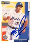 Matt Franco Autographed Baseball Card New York Mets 1998 Upper Deck 177