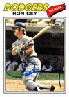 Ron Cey Autographed Baseball Card Los Angeles Dodgers Topps