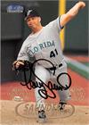 Tony Saunders Autographed Baseball Card Florida Marlins Fleer