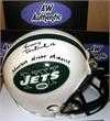 Vinny Testaverde autographed Football Mini Helmet (New York Jets) inscribed Monday Night Miracle