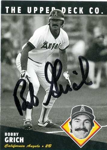 Bobby Grich autographed baseball card (California Angels) 1994 Upper ...