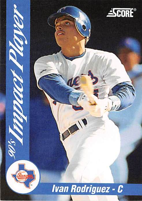 Ivan Rodriguez baseball card (Texas Rangers Hall of Famer Pudge) 1992 ...