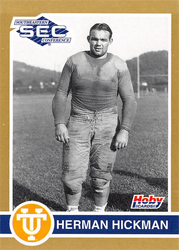 Herman Hickman football card (Tennessee Volunteers) 1991 Hoby SEC ...